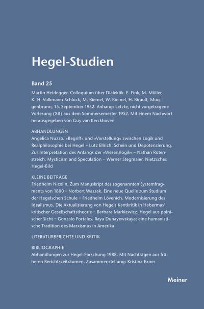 Hegel-Studien / Hegel-Studien Band 25 (1990)