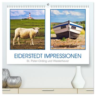 Eiderstedt Impressionen (hochwertiger Premium Wandkalender 2025 DIN A2 quer), Kunstdruck in Hochglanz