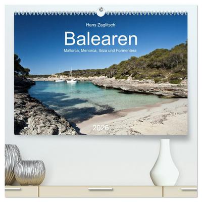 Balearen - Mallorca, Menorca, Ibiza und Formentera (hochwertiger Premium Wandkalender 2026 DIN A2 quer), Kunstdruck in Hochglanz