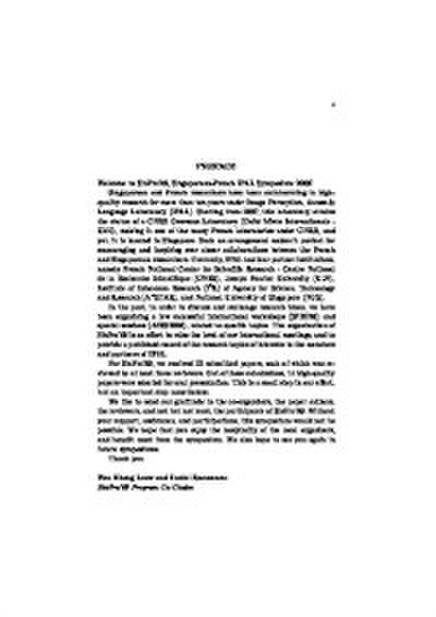 Proceedings Of The Singaporean-french Ipal Symposium 2009 - Sinfra’09 (Cd-rom)