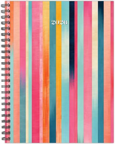 Happy Stripe 2026 6.5 X 8.5 Weekly Monthly Softcover Planner