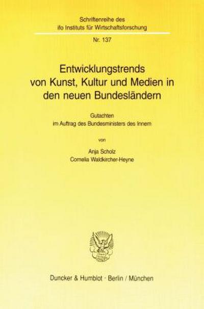 Entwicklungstrends von Kunst, Kultur und Medien in den neuen Bundesländern.