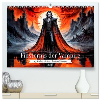 Finsternis der Vampire - Mystischer düsterer Fantasy Kalender (hochwertiger Premium Wandkalender 2026 DIN A2 quer), Kunstdruck in Hochglanz