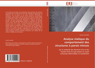 Analyse statique du comportement des structures à parois minces