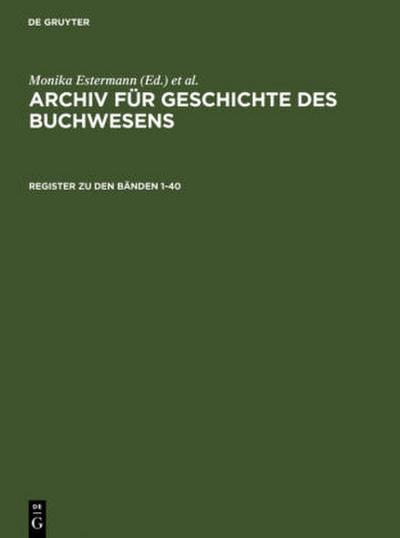 Register zum Archiv für Geschichte des Buchwesens