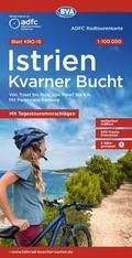 BVA ADFC Radtourenkarte Istrien Kvarner Bucht, mit Tagestourenvorschlägen, 1:100.000