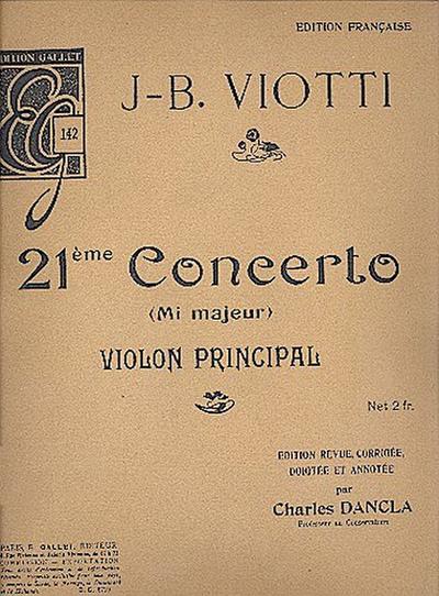 Concerto mi majeur no.21 :pour violon et orchestre