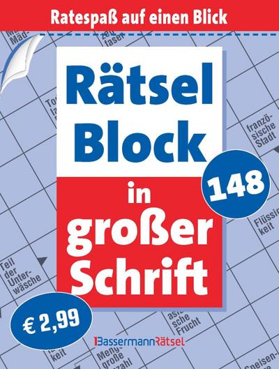 Rätselblock in großer Schrift 148