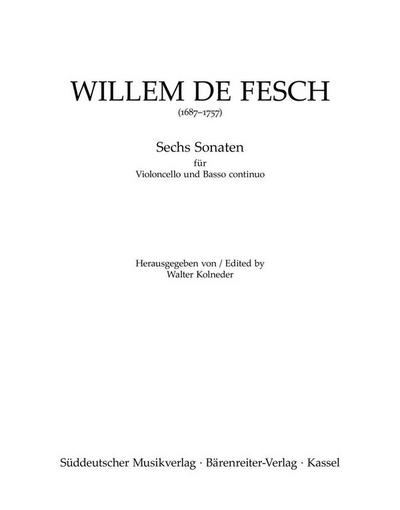Sechs Sonaten für Violoncello und Basso continuo op. 13