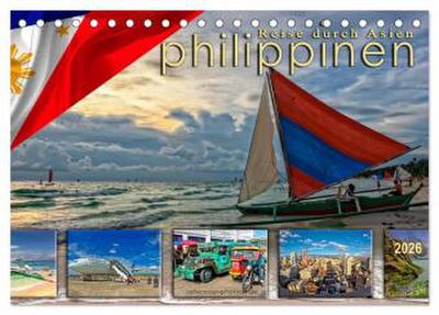 Reise durch Asien - Philippinen (Tischkalender 2026 DIN A5 quer), CALVENDO Monatskalender