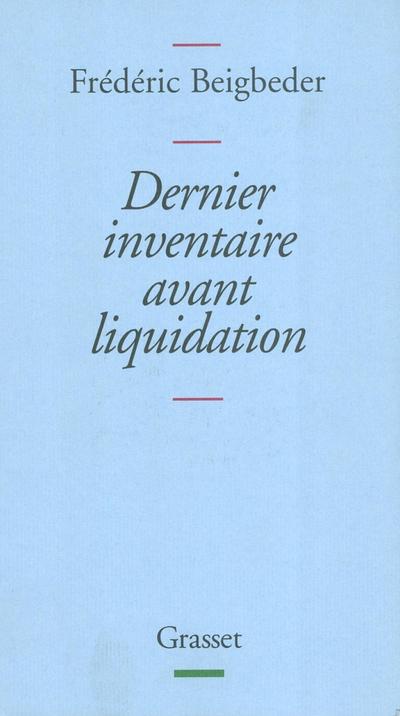 Dernier inventaire avant liquidation