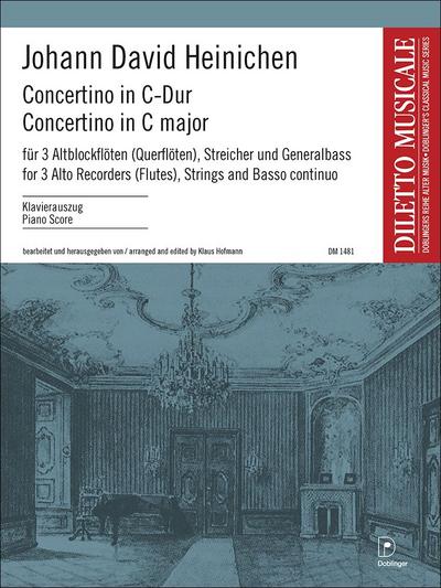 Concertino C-Durfür 3 Altblockflöten (Querflöten), Streicher und Bc