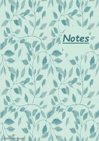Notizbuch A5 liniert [Blue Leaves - Blaue Blätter] Softcover von Daily Paper Design | 80 Seiten | als Tagebuch, Bullet Journal, Notizheft | FSC-zertifiziert & aus nachhaltiger und umweltschonender Forstwirtschaft