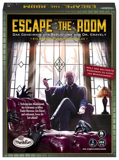 ThinkFun - 76310 - Escape the Room: Das Geheimnis des Refugiums von Dr. Gravely. Könnt ihr alle Geheimnise und Rätsel lösen? Ein Escape-Spiel für Einsteiger.