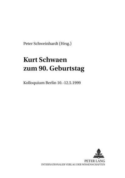 Kurt Schwaen zum 90. Geburtstag