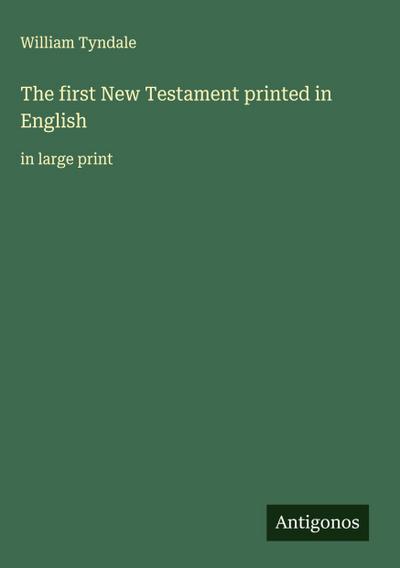 The first New Testament printed in English