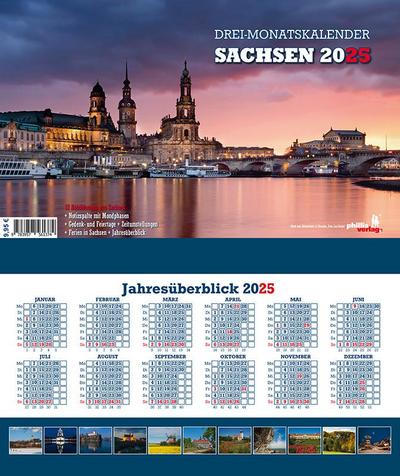 Drei-Monatskalender Sachsen 2025