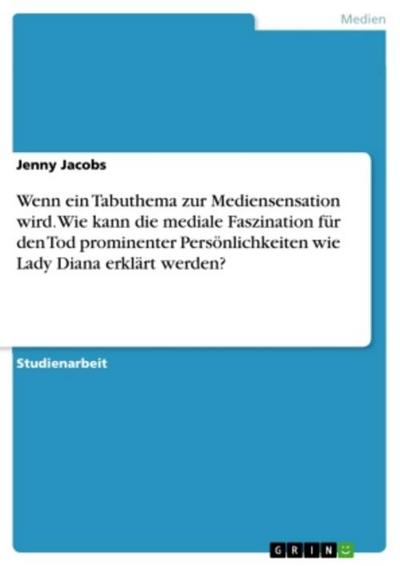Wenn ein Tabuthema zur Mediensensation wird. Wie kann die mediale Faszination für den Tod prominenter Persönlichkeiten wie Lady Diana erklärt werden?