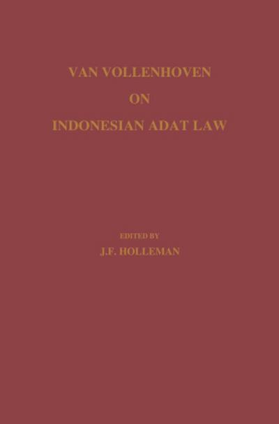 Van Vollenhoven on Indonesian Adat Law