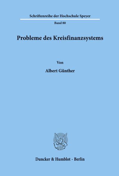 Probleme des Kreisfinanzsystems.