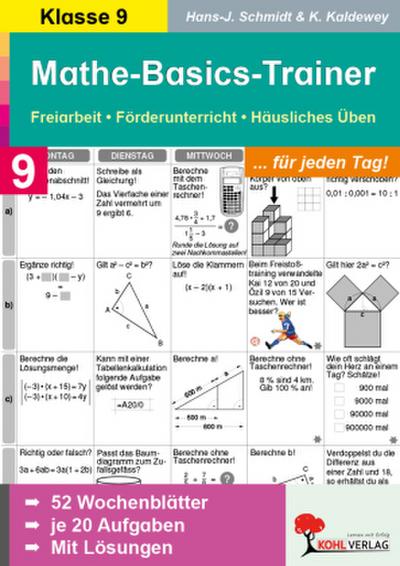 Mathe-Basics-Trainer / 9. Schuljahr Grundlagentraining für jeden Tag!