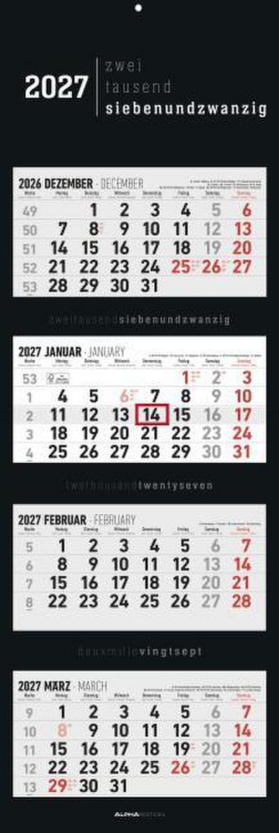 4-Monatskalender Black 2027
