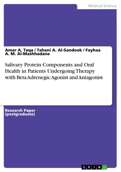 Salivary Protein Components and Oral Health in Patients Undergoing Therapy with Beta Adrenegic Agonist and Antagonist