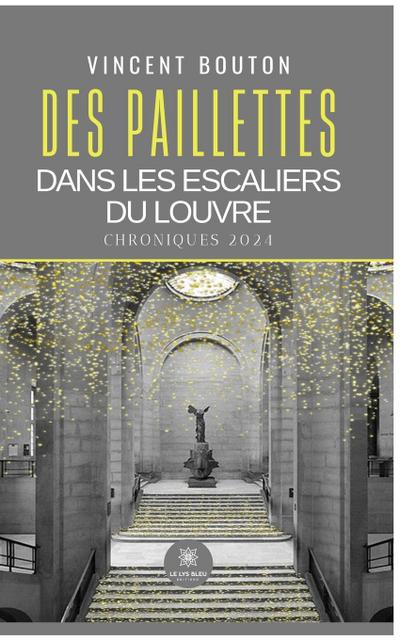 Des paillettes dans les escaliers du Louvre