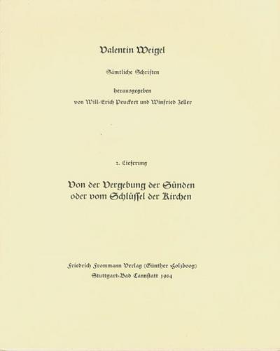Schriftlicher Bericht von der Vergebung der Sünden oder vom Schlüssel der Kirchen