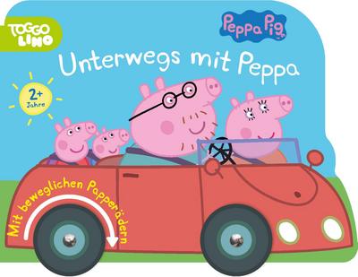 Peppa Pig Unterwegs mit Peppa: Pappebuch mit beweglichen Rädern für Kinder ab 2 Jahren