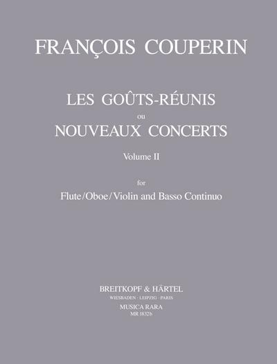 Les gouts-reunis (nouveaux concertos) vol.2 (nos.9-14)for flute, (oboe,vl) and bc