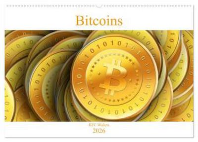 Bitcoins (Wandkalender 2026 DIN A2 quer), CALVENDO Monatskalender
