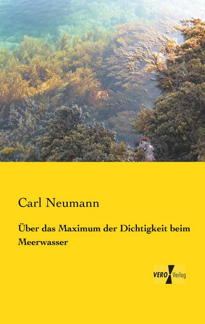 Über das Maximum der Dichtigkeit beim Meerwasser