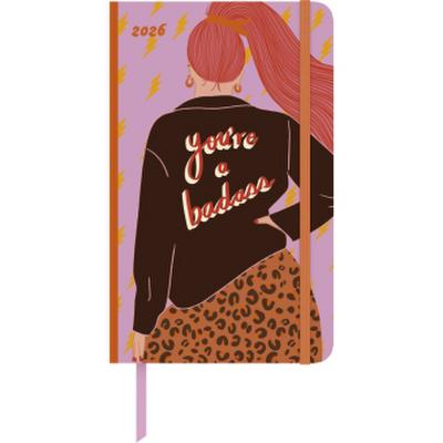 Emmy Lupin Wochen-Notizkalender groß 2026 - Taschen-Kalender 13x21 cm - mit Verschlussband & Falttasche - Weekly