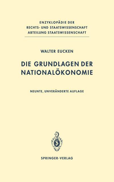 Die Grundlagen der Nationalökonomie