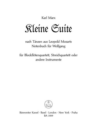 Kleine Suite nach Tänzen ausdem Notenbuch für Wolfgang