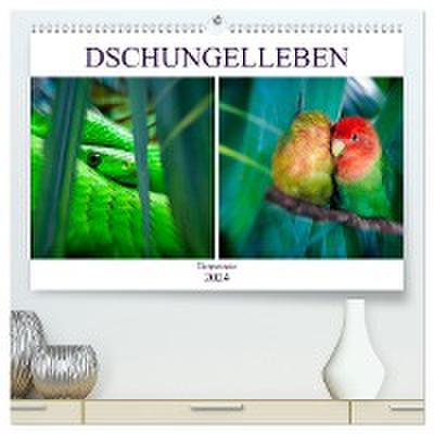 Dschungelleben - Tierportraits (hochwertiger Premium Wandkalender 2024 DIN A2 quer), Kunstdruck in Hochglanz