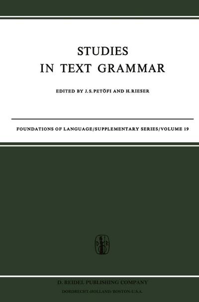 Studies in Text Grammar