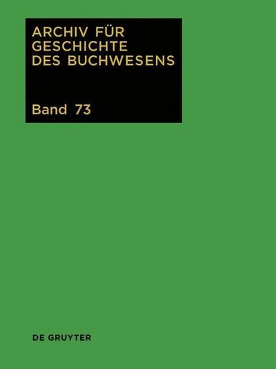 Archiv für Geschichte des Buchwesens 2018