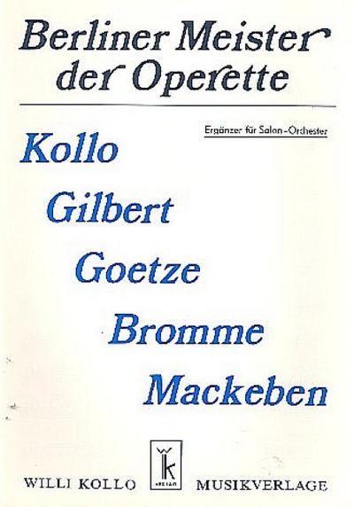 Berliner Meister der Operette:für Salonorchester
