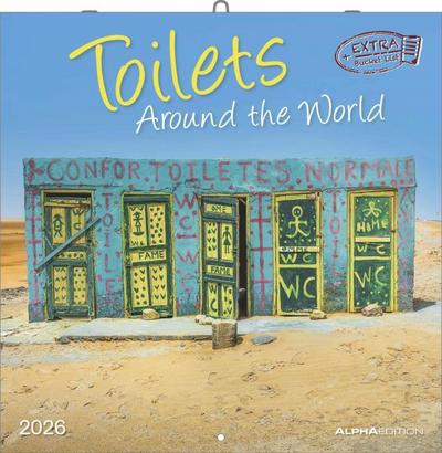 Toilets Around the World 2026 - Wand-Kalender - Broschüren-Kalender - 30x30 - 30x60 geöffnet - Toiletten-Kalender