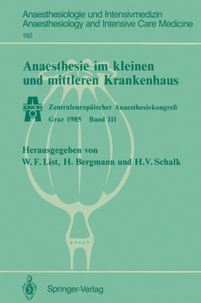 Anaesthesie im kleinen und mittleren Krankenhaus