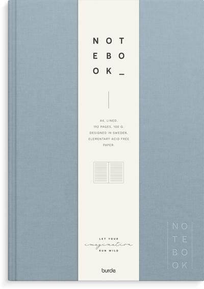 Burde Notizbuch Textil hellblau liniert A4