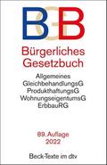 Bürgerliches Gesetzbuch: mit Allgemeinem Gleichbehandlungsgesetz, Produkthaftungsgesetz, Unterlassungsklagengesetz, Wohnungseigentumsgesetz, ... 23. Dezember 2021 (Beck-Texte im dtv)