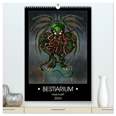 Bestiarium Vladi Krafft (hochwertiger Premium Wandkalender 2024 DIN A2 hoch), Kunstdruck in Hochglanz