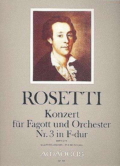 Konzert F-Dur Nr.3 RWVC75 für Fagottund Orchester für Fagott und Klavier