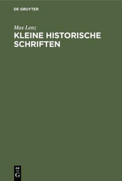 Kleine historische Schriften