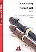 Konzert B-Dur op.21für Altblockflöte, Cembalo und Streichorchester