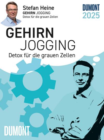 DUMONT - Stefan Heine Gehirnjogging 2025 Tagesabreißkalender, 11,8x15,9cm, Rätselkalender mit kniffligen Rätseln, Aufsteller und perforierten Seiten