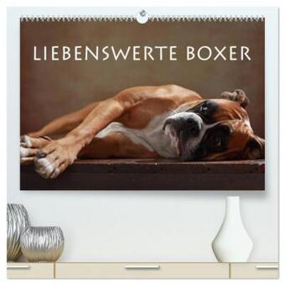 Liebenswerte Boxer (hochwertiger Premium Wandkalender 2026 DIN A2 quer), Kunstdruck in Hochglanz